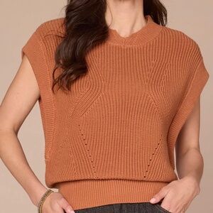 Democracy: Extended Shoulder Mock Neck Banded Hem Sweater Vest